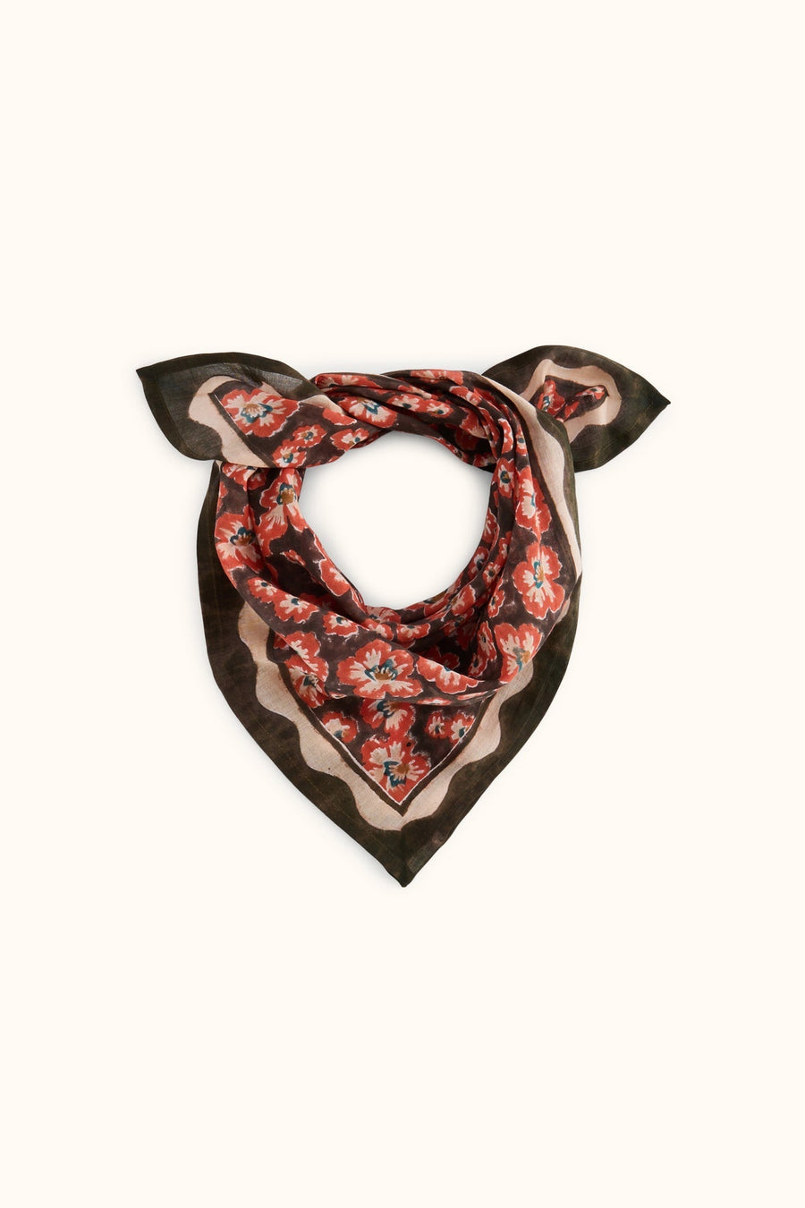 Foulard fleuri en voile de coton Falala - Carmen Chili