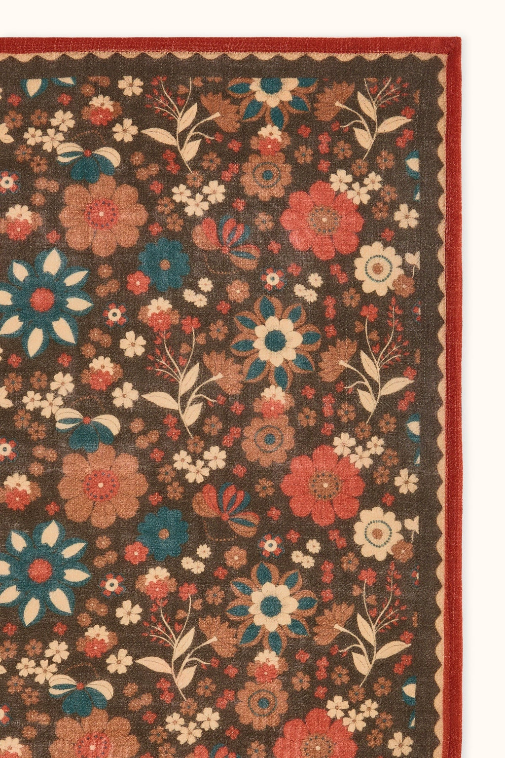 Grand foulard fleuri en laine Fiza – Bolero Fougère – Apaches Collections – vue 5