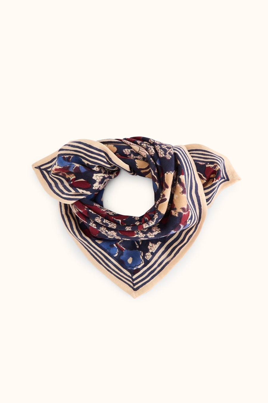 Petit foulard fleuri en coton Manika - September Indigo