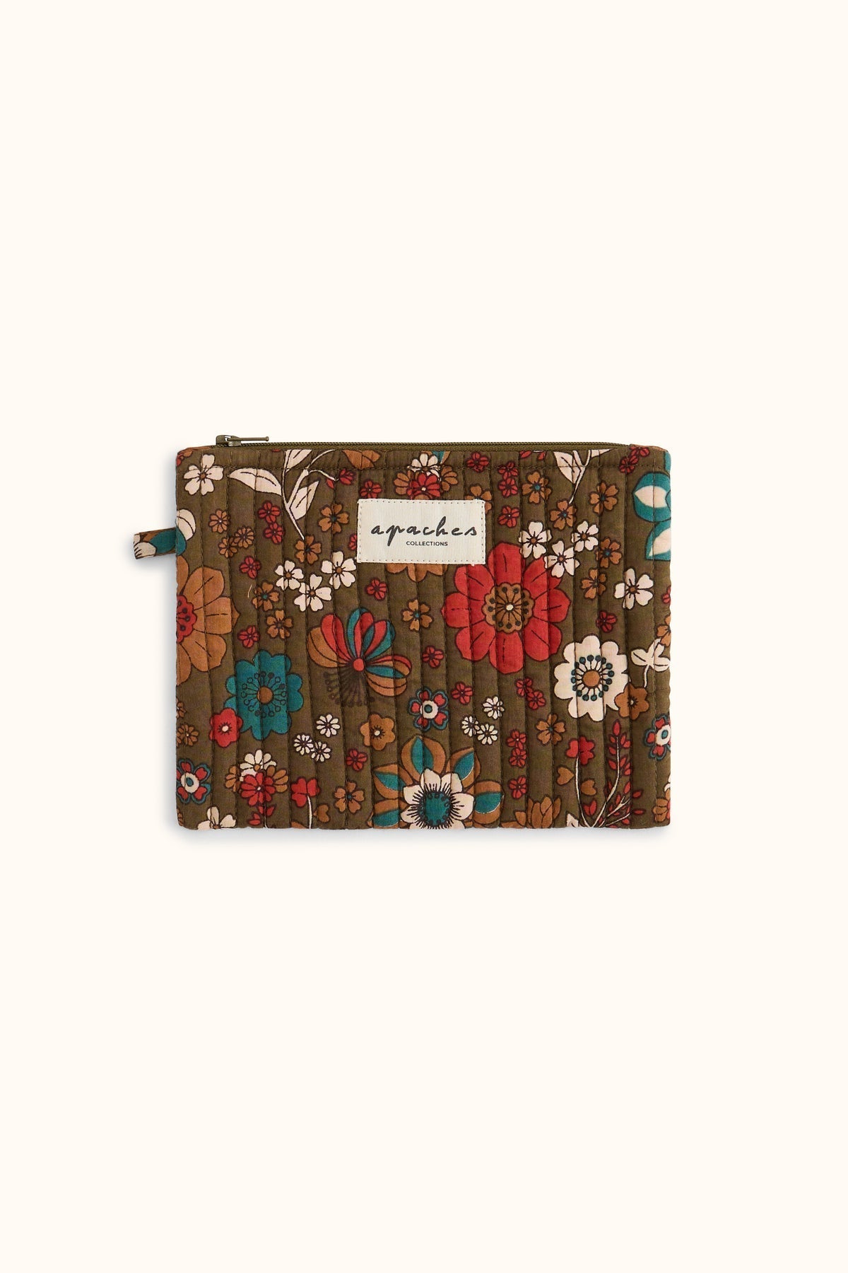 Petite pochette fleurie matelassée Mana – Bolero Fougère – Apaches Collections – vue 1