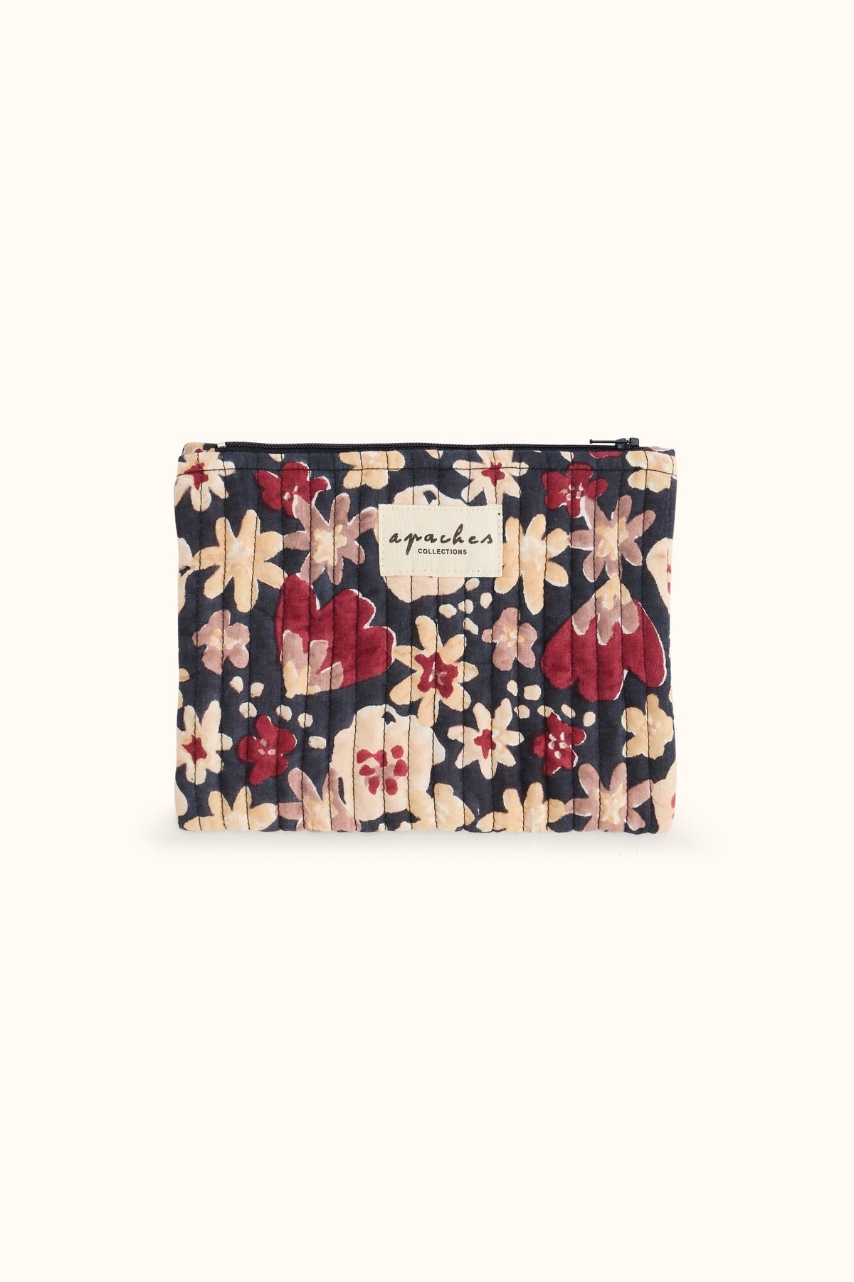 Petite pochette fleurie matelassée Mana – Polly Coal – Apaches Collections – vue 1