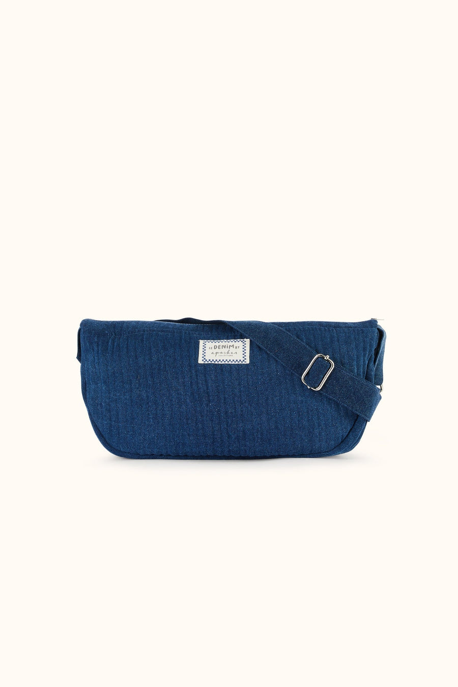 Sac banane demi-lune en denim Luni Shanti - Denim foncé Deep Marine