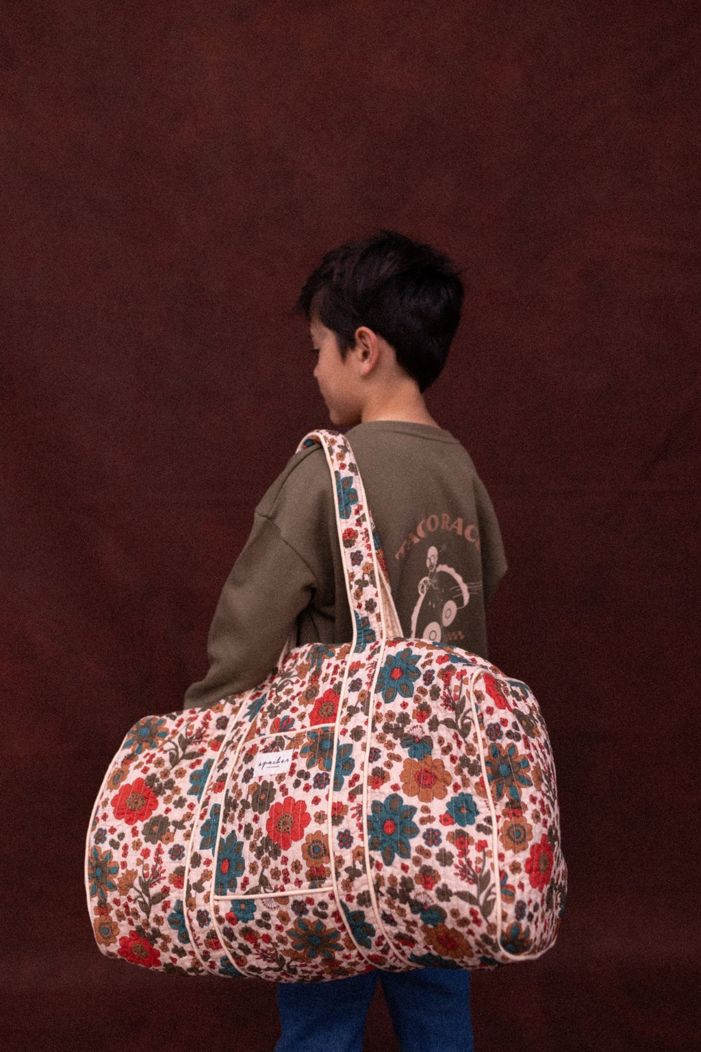 Sac week-end fleuri matelassé Buddha – Bolero Macadamia – Apaches Collections – vue 2