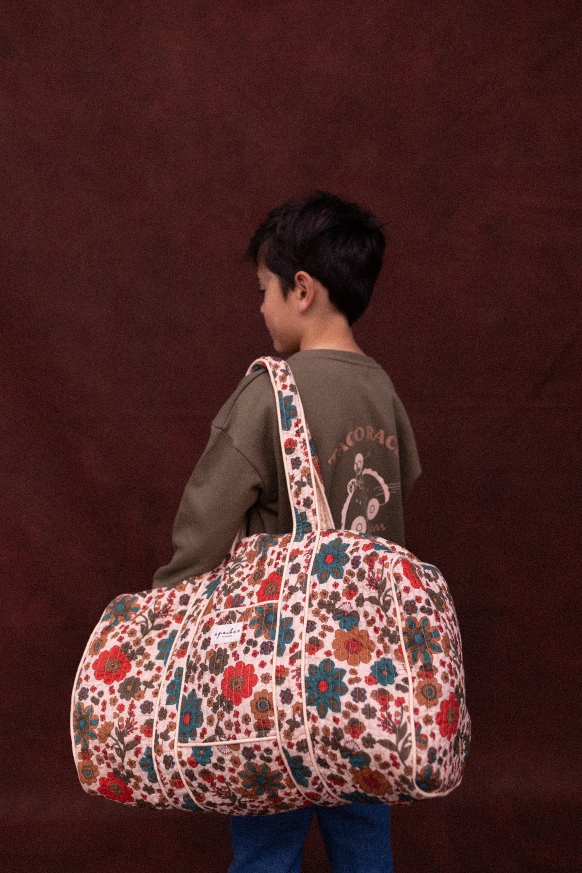 Sac week-end fleuri matelassé Buddha – Bolero Macadamia – Apaches Collections – vue 2