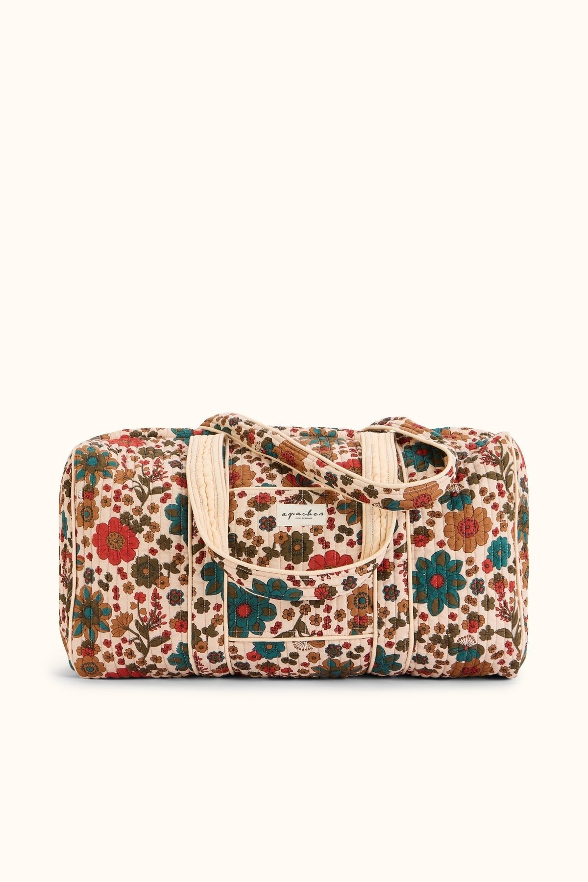 Sac week-end fleuri matelassé Buddha – Bolero Macadamia – Apaches Collections – vue 1