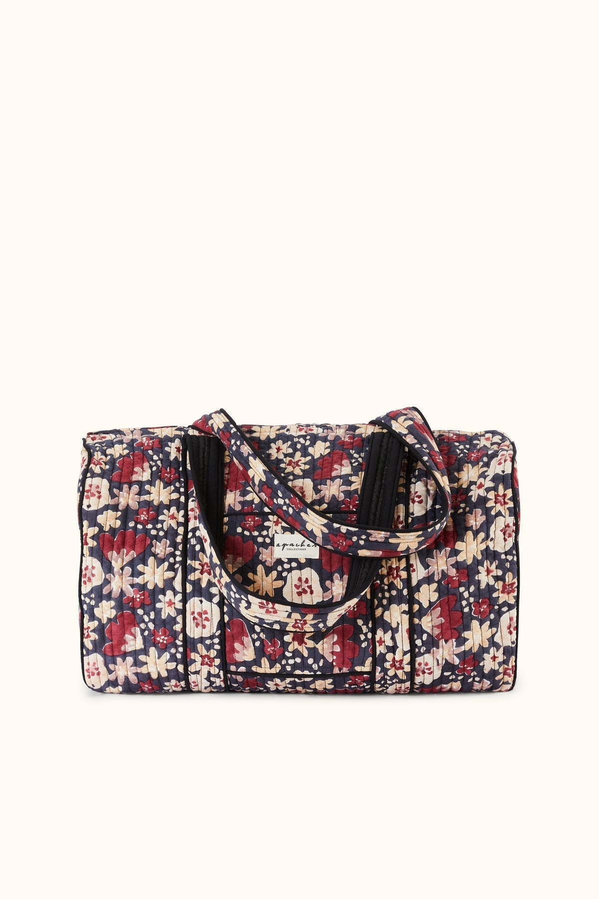 Sac week-end fleuri matelassé Buddha – Polly Coal – Apaches Collections – vue 1