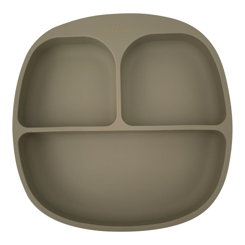 Assiette compartimentée silicone enfant - dusty sage | leo et lea