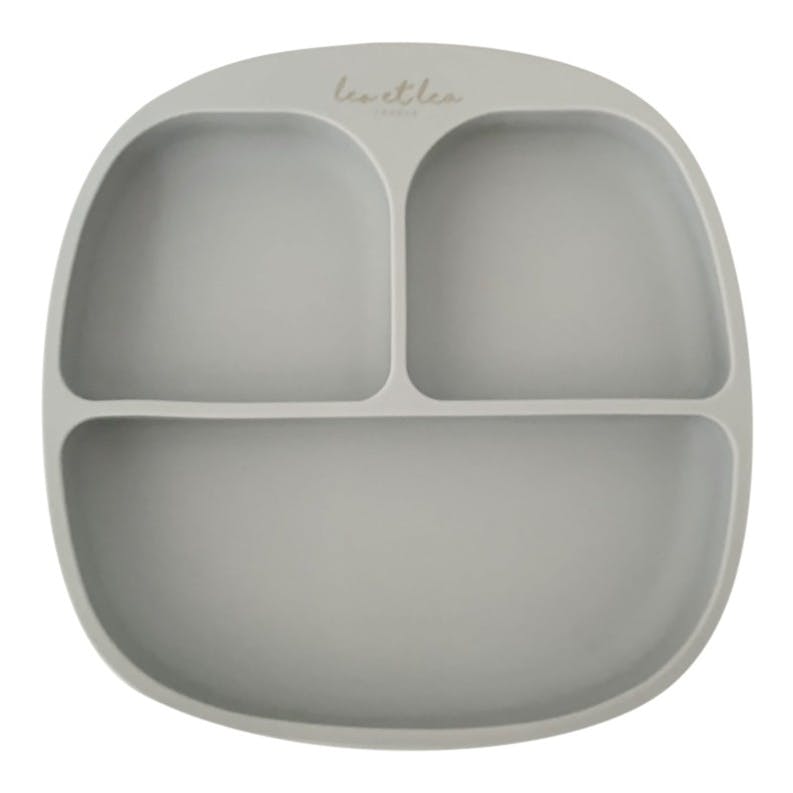 Assiette compartimentée silicone enfant - light grey