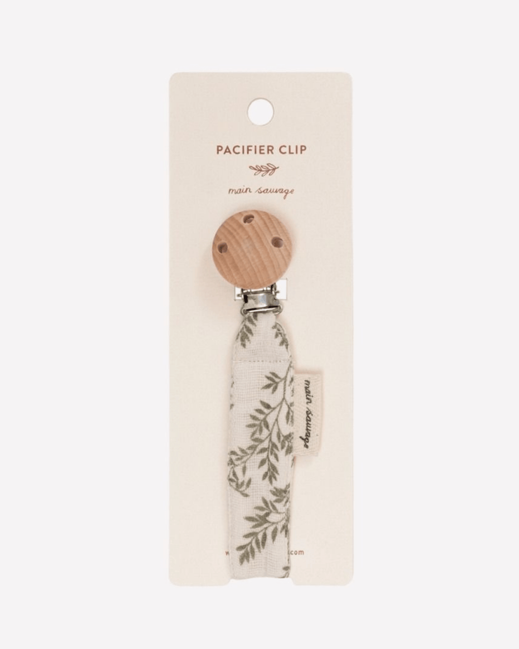 Attache tétine tissu bay leaves - main sauvage