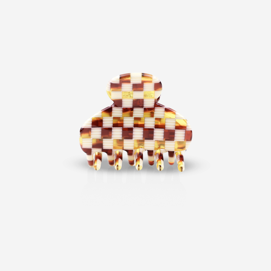 Petite pince à cheveux Crop damier