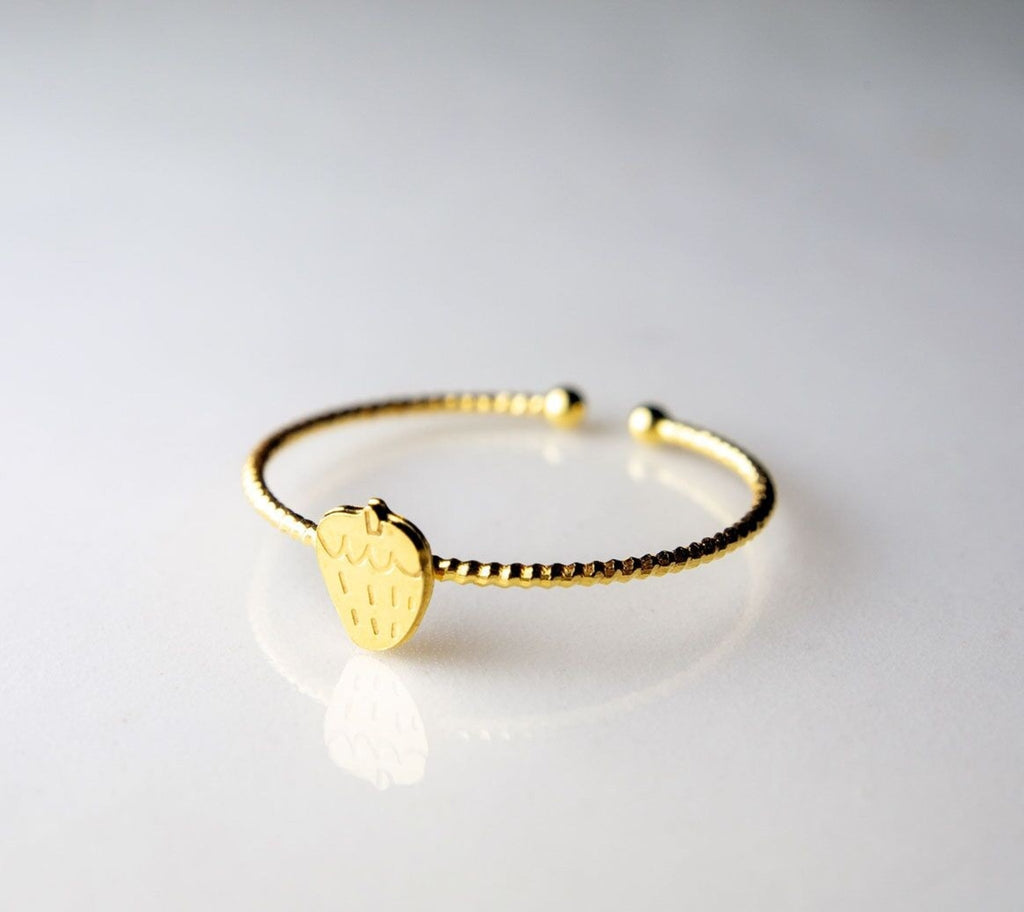 Bague enfant dorée fraise ajustable - adorabili paris