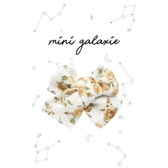 BARRETTE ENFANT FILLE GRAND NŒUD LIBERTY ROSE ET OCRE - Mini Galaxie - Lili Margaret