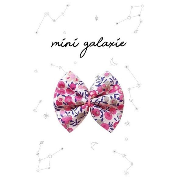 BARRETTE ENFANT FILLE NŒUD LIBERTY FUSHIA - Mini Galaxie - Lili Margaret