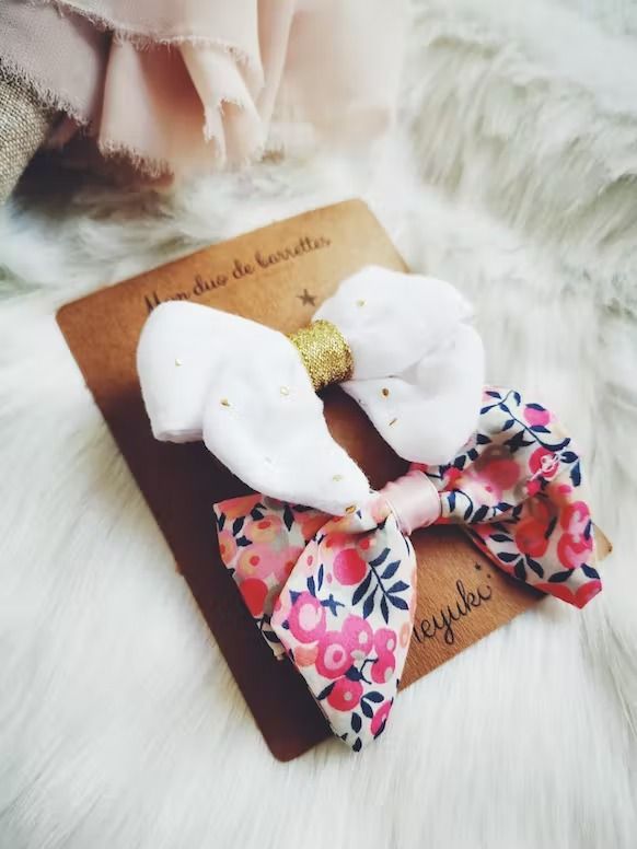 Barrettes cheveux fille liberty & or