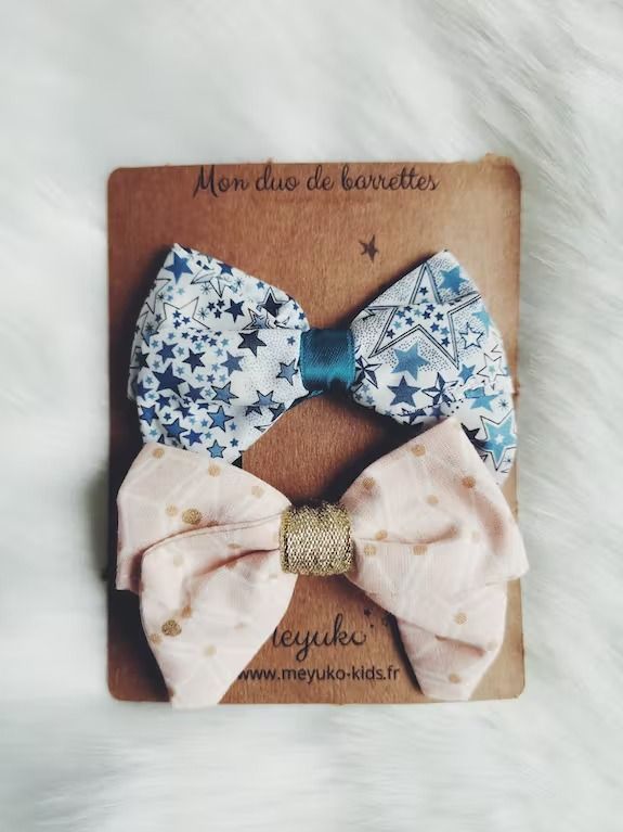 Barrettes cheveux fille pink & blue - meyuko
