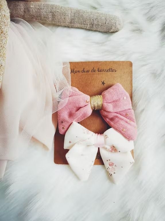 BARRETTES CHEVEUX FILLE Rose Tendresse - Meyuko - Lili Margaret