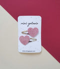 Barrettes clips enfant fille cœur rose - mini galaxie