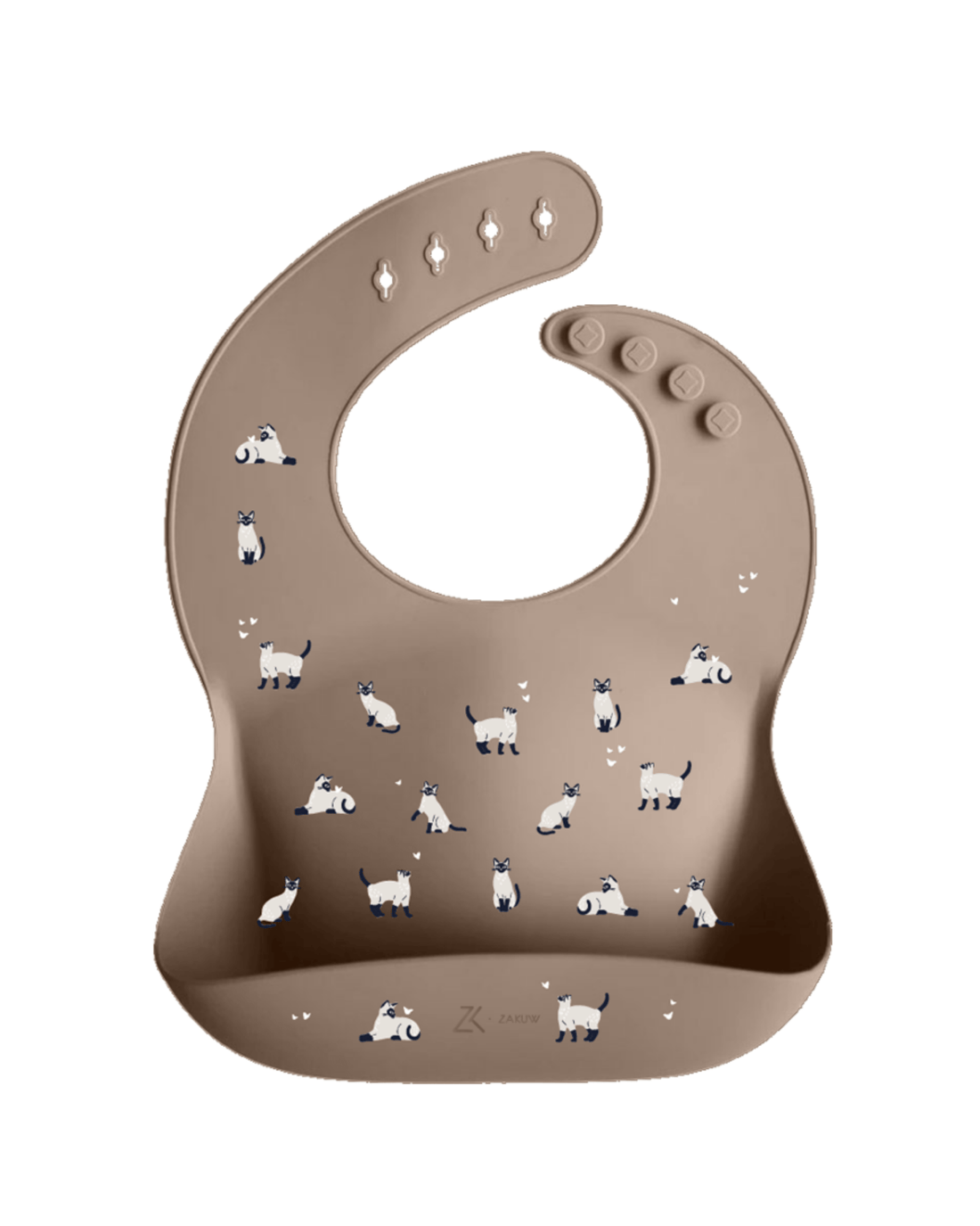 BAVOIR AVEC RÉCUPÉRATEUR EN SILICONE MINOUCHE TAUPE - Zakuw - Lili Margaret