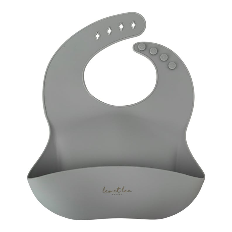 Bavoir bébé silicone light grey