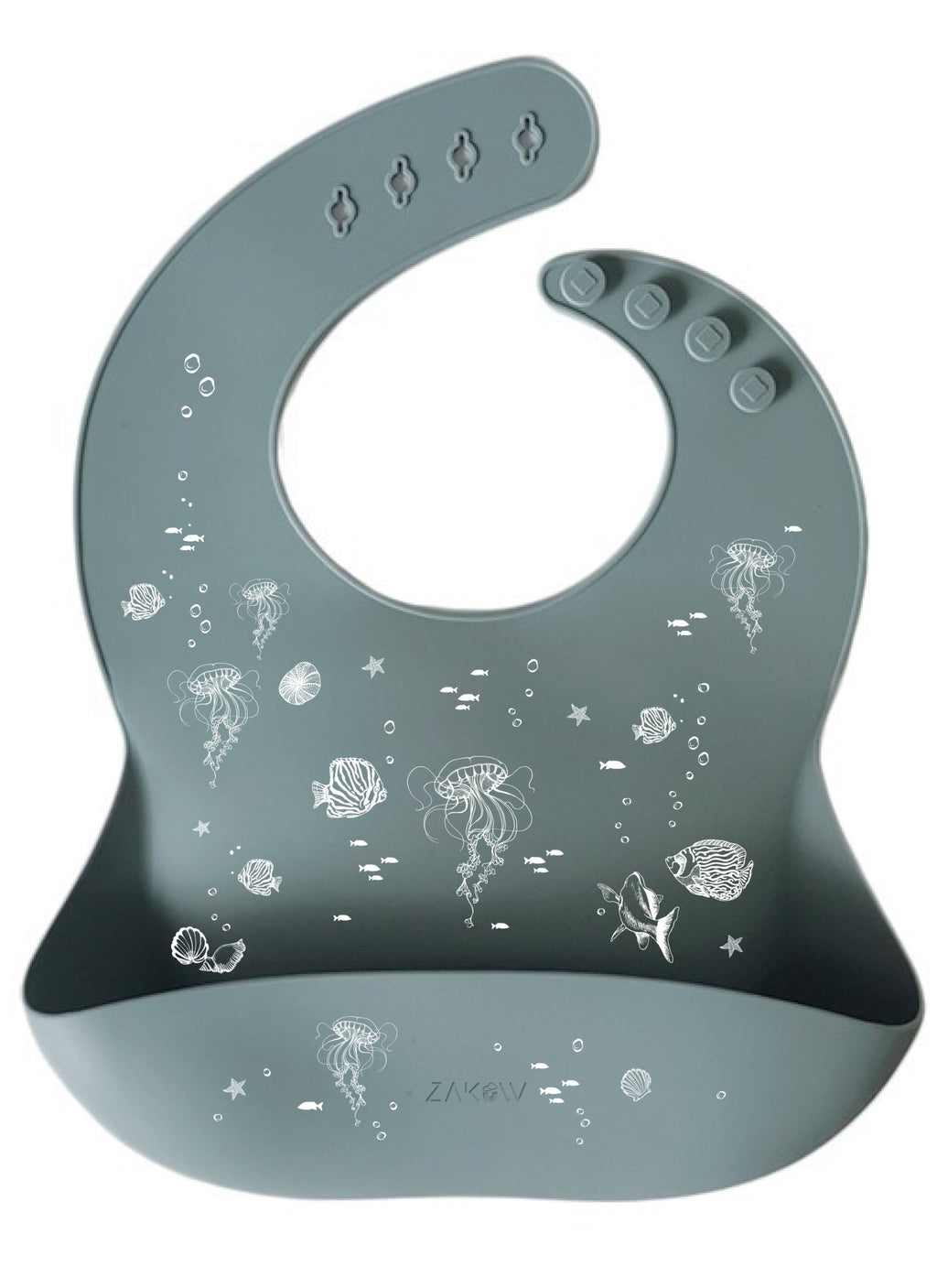 Bavoir récupérateur en silicone océan bleu - zakuw