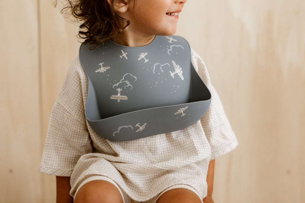 Bavoir silicone souple aviateur - zakuw