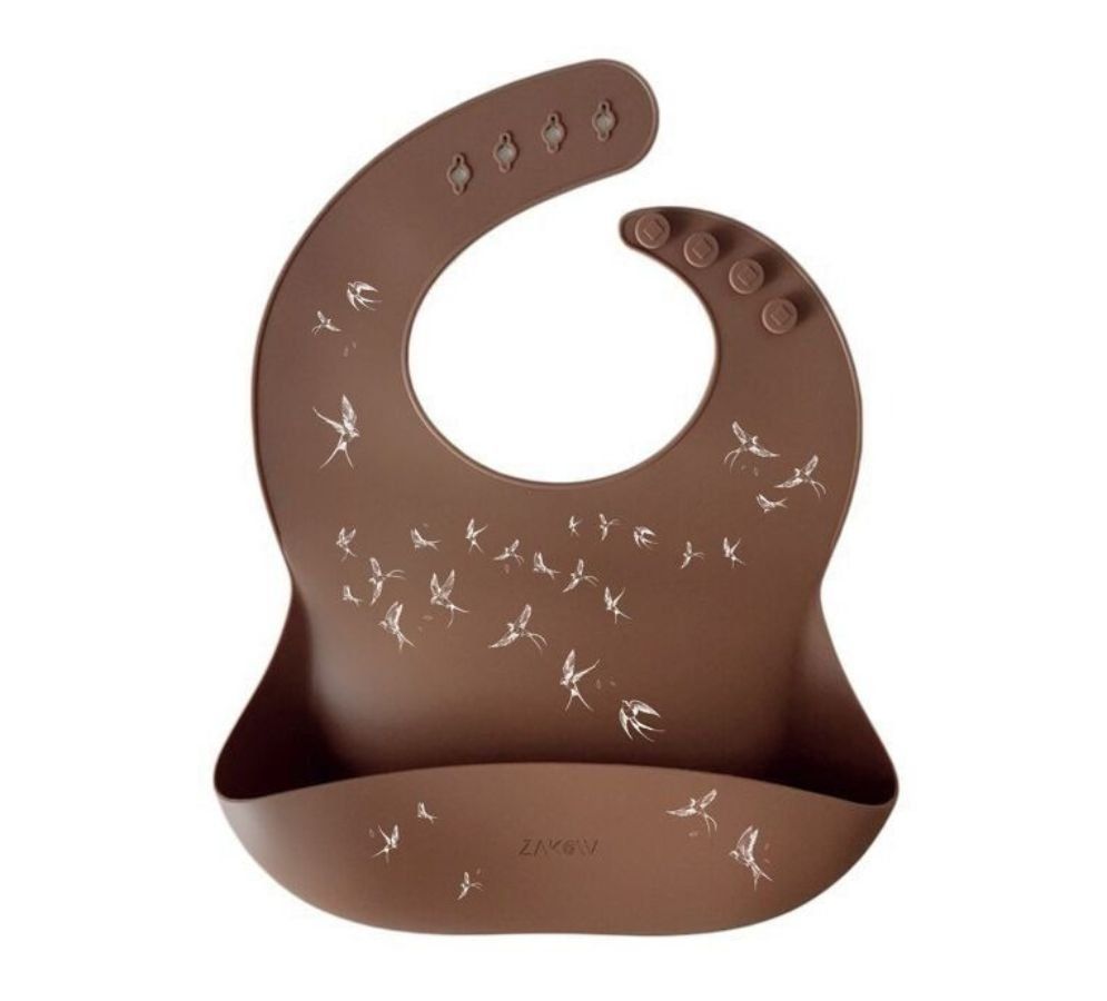 BAVOIR BÉBÉ SILICONE HIRONDELLES NOISETTE - Zakuw