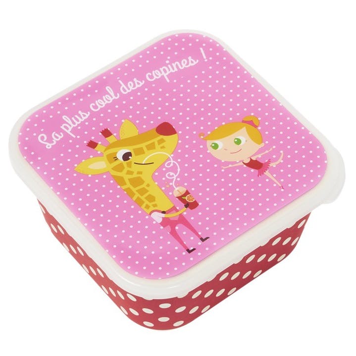 BOÎTE À GOÛTER ENFANT - GIRAFE ROSE ET ROUGE - Lili Margaret