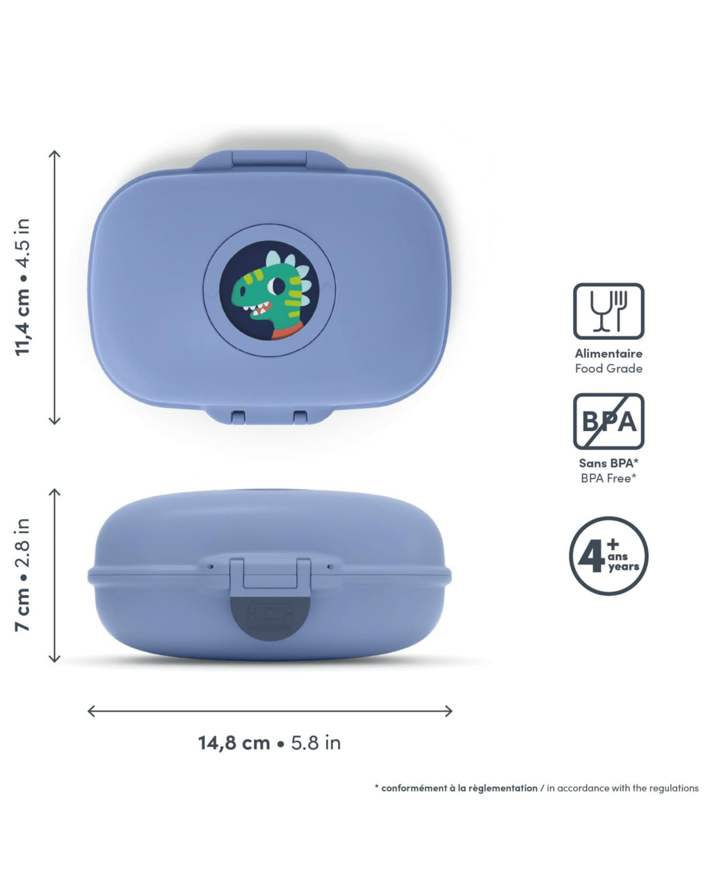 Boite à gouter enfant gram bleu infinity - monbento