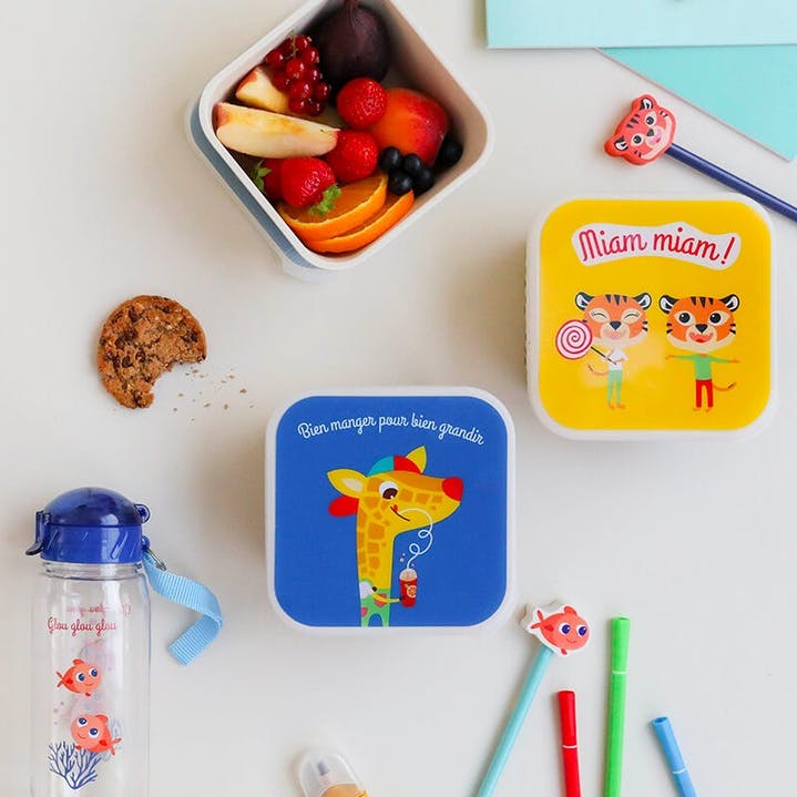 Boîte à goûter enfant - tigres jaune