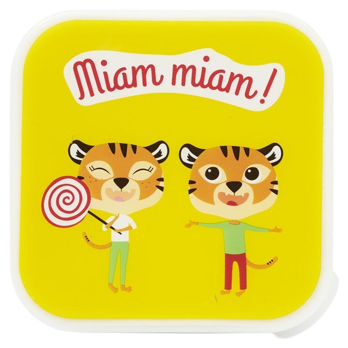 Boîte à goûter enfant - tigres jaune