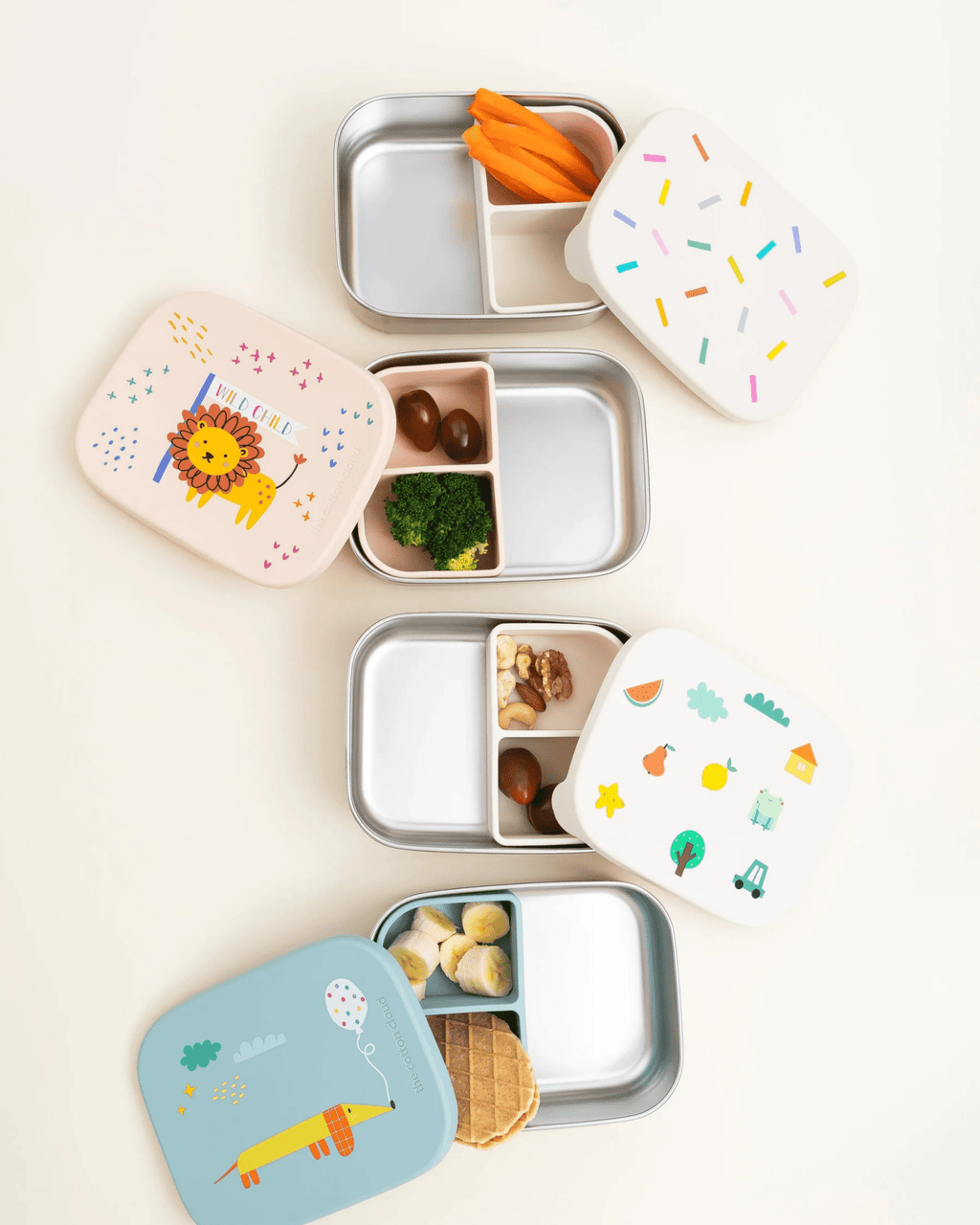 Boîte à lunch inox bébé et enfant tiny bits - the cotton cloud