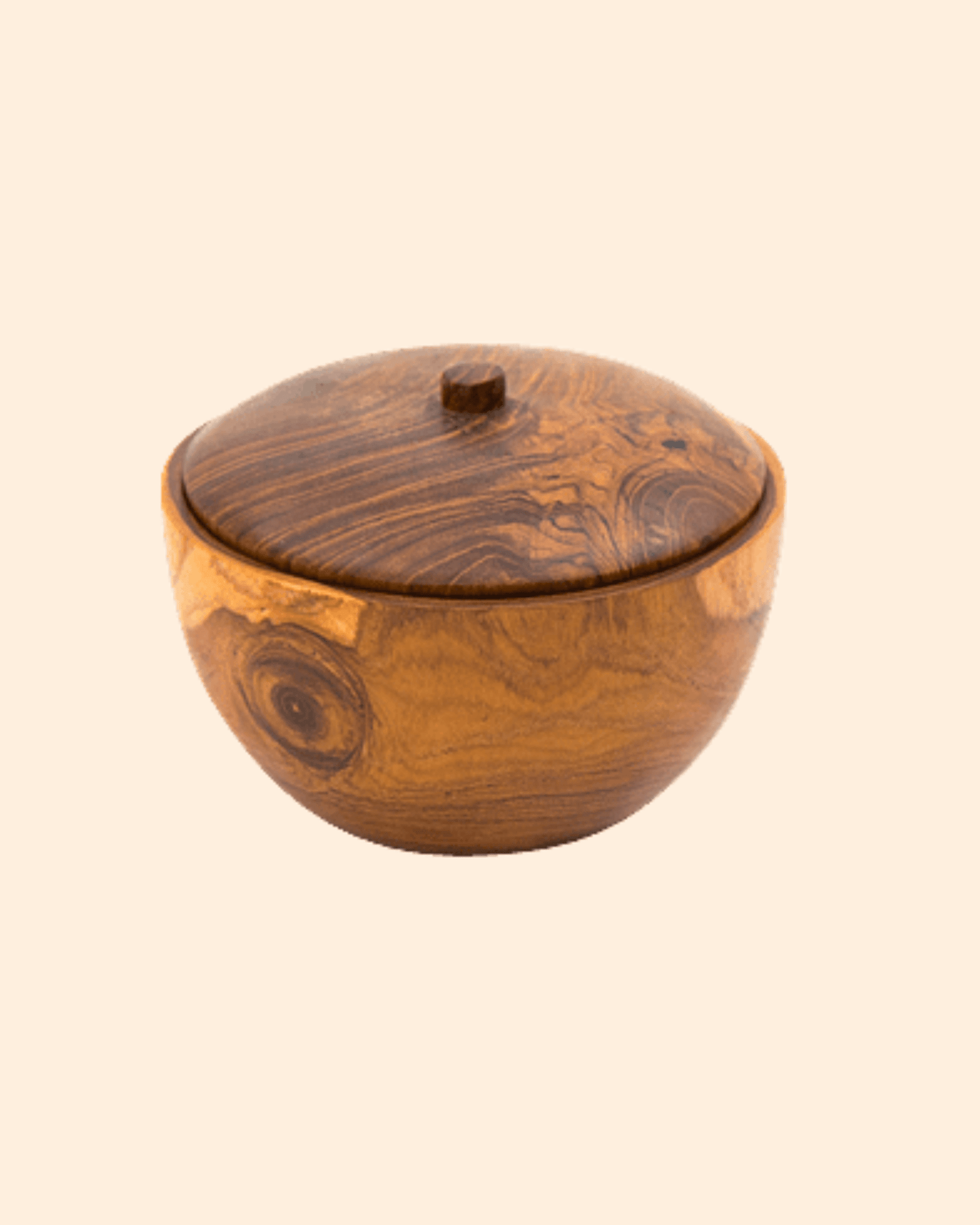 Bol avec couvercle en teck naturel - by room - Lili Margaret