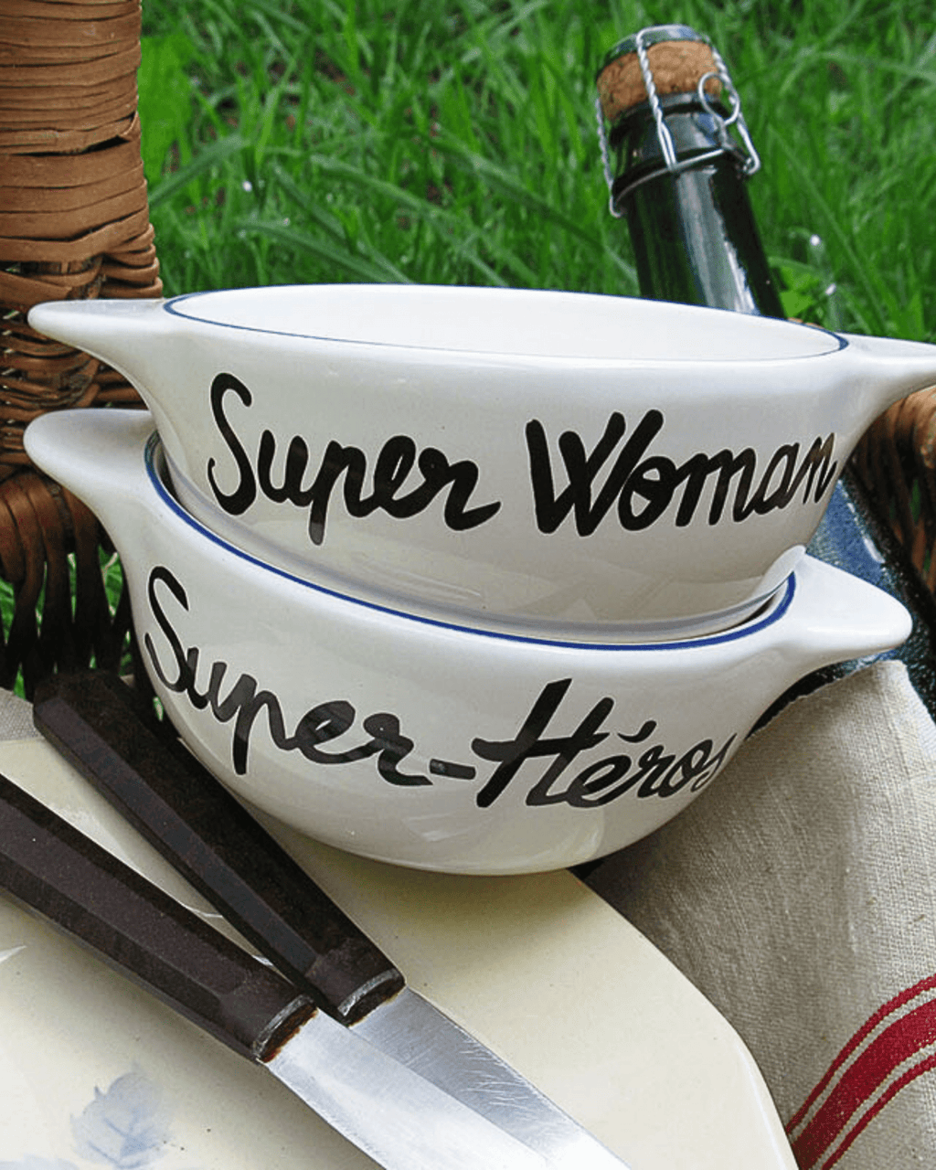 Bol breton super woman - pied de poule