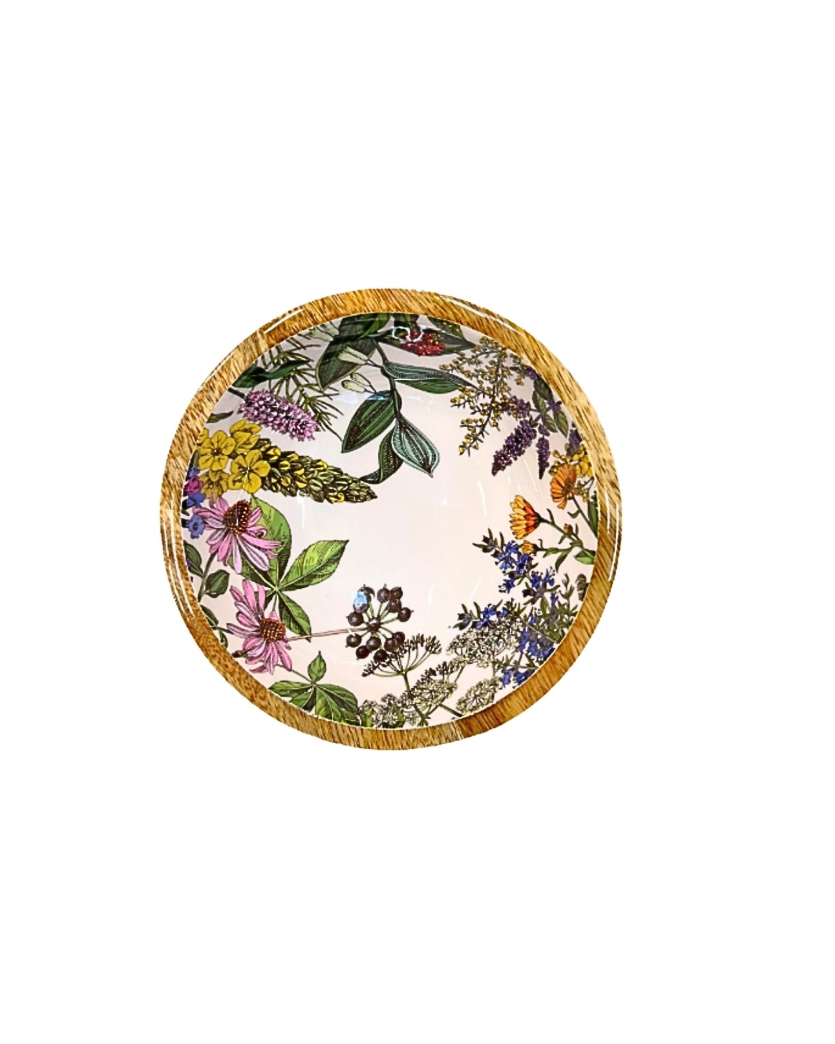Bol en bois fleurs sauvages