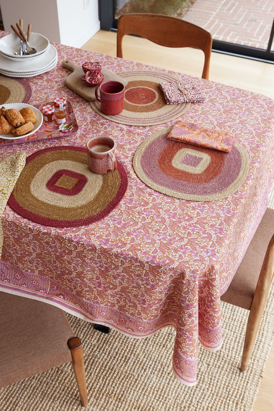 Nappe en coton block print Nalini Rose