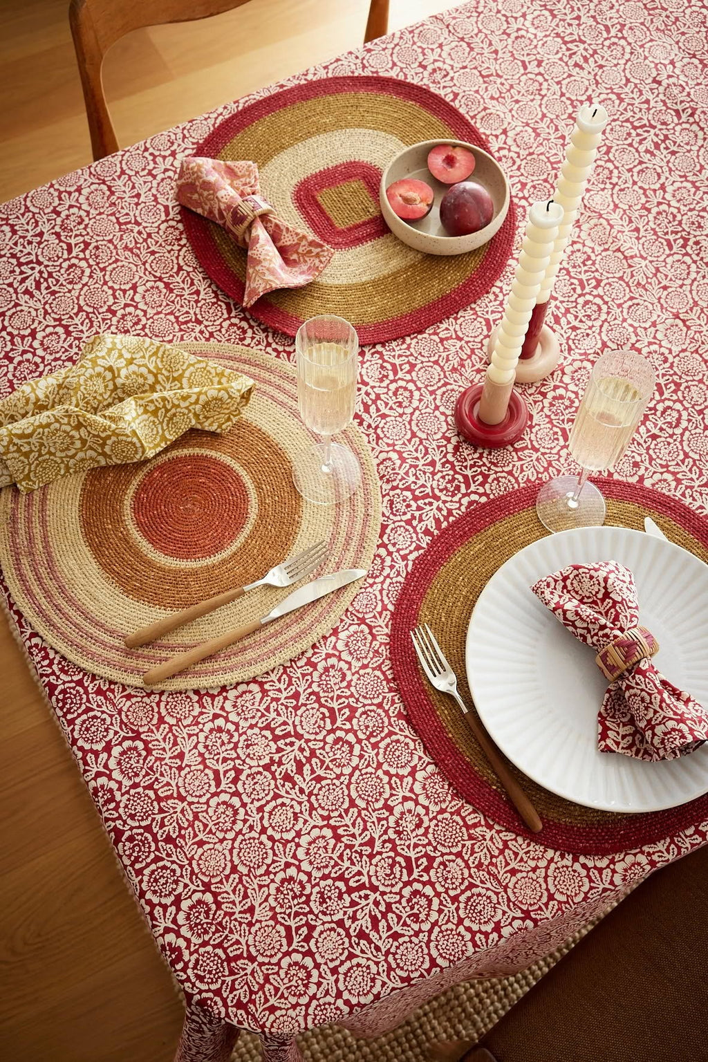 Set de table en jonc de mer tressé Mada Grenat - Bonheur du Jour - vue 3