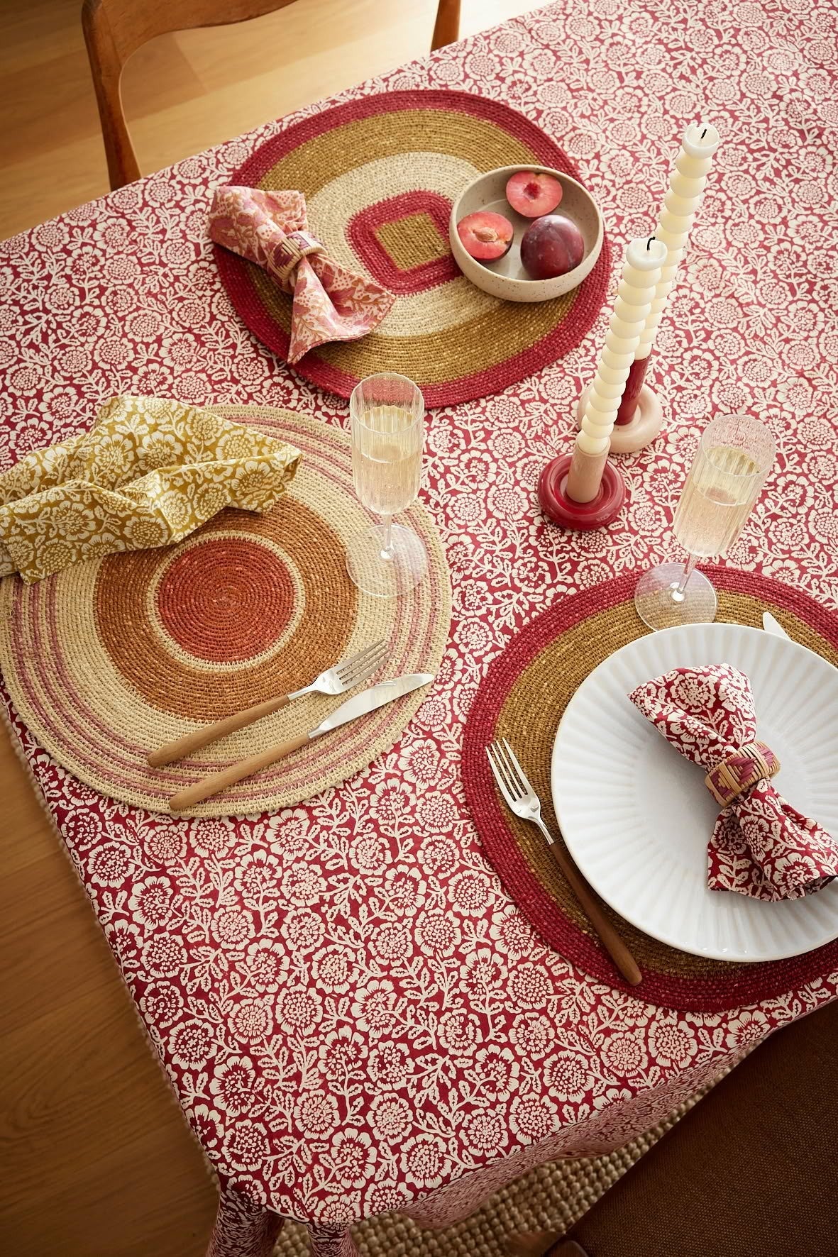 Set de table en jonc de mer tressé Mada Grenat - Bonheur du Jour - vue 3