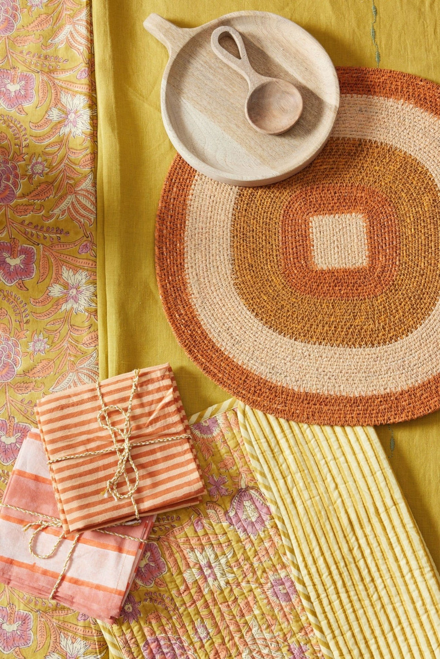 Set de table en jonc de mer tressé Mada Potiron
