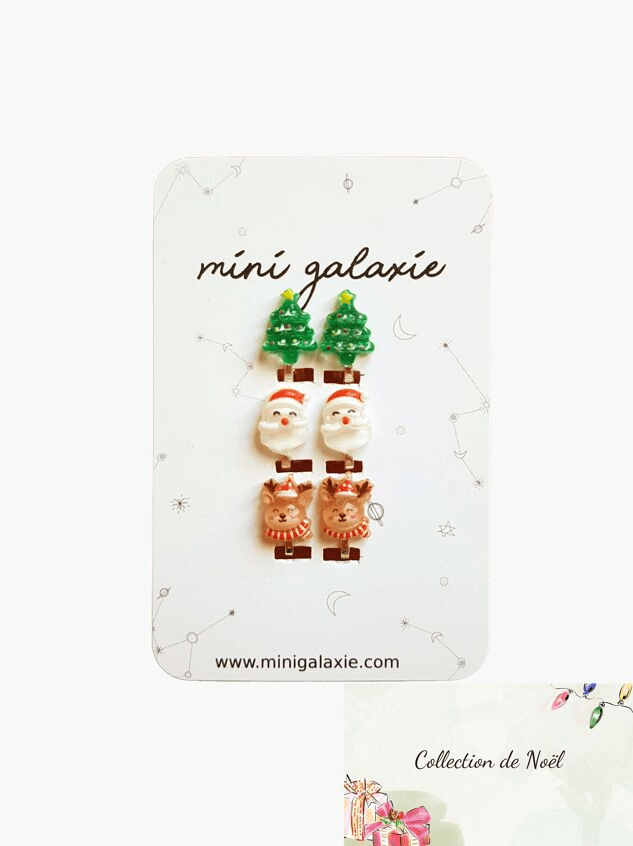 Boucles d'oreilles clips Noël en silicone