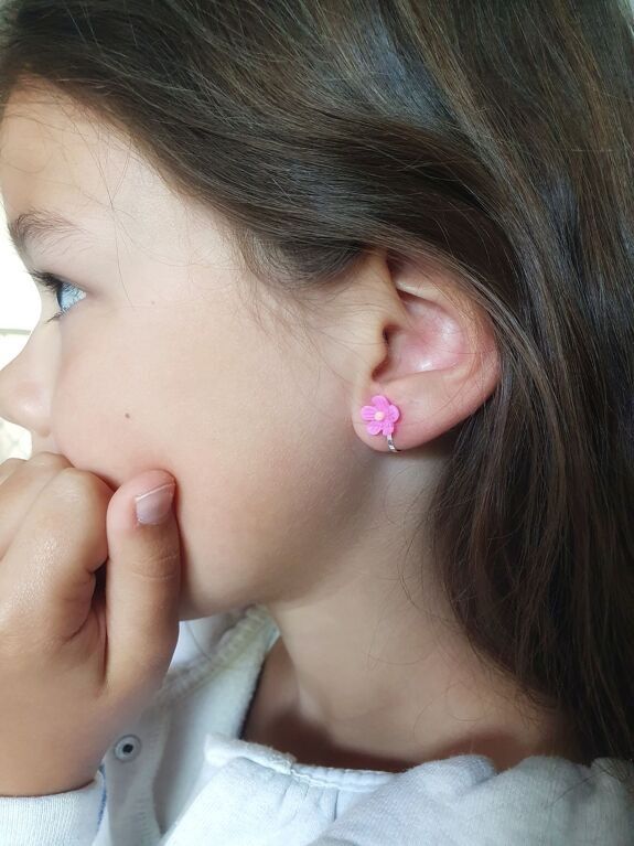 Boucles d'oreilles clips pour enfant la vie en rose - mini galaxie