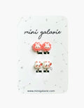 Boucles d'oreilles clip lapins - mini galaxie