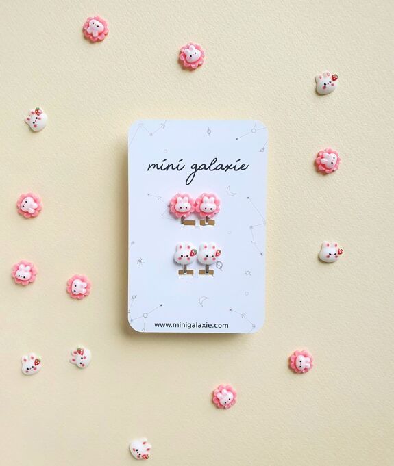 BOUCLES D'OREILLES CLIPS POUR ENFANT LAPINS - Mini Galaxie - Lili Margaret