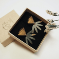 Boucles d'oreilles en bois fait main pétales - bewööd