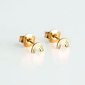 Boucles d’oreilles enfant arc - en - ciel doré - adorabili paris