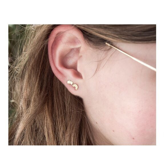Boucles d’oreilles enfant arc - en - ciel doré - adorabili paris