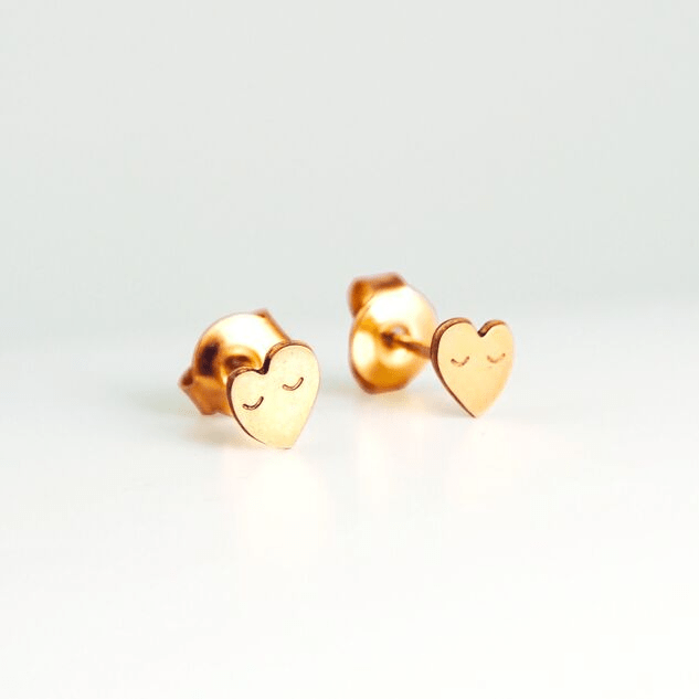 Boucles d’oreilles enfant cœurs en laiton
