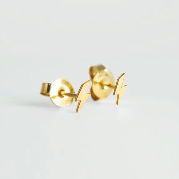 Boucles d’oreilles enfant éclairs doré en laiton