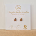 Boucles d'oreilles enfant en bois coccinelles – les petites hirondelles
