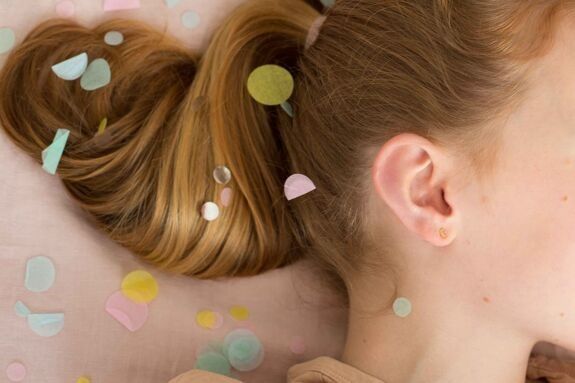 Boucles d’oreilles enfant lune étoile filante doré - adorabili paris