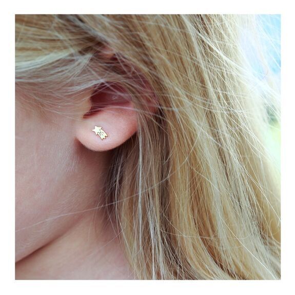 Boucles d’oreilles enfant lune étoile filante doré - adorabili paris
